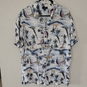George Nautical Palm Print Shirt